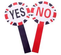 Hemobllo Yes No Handheld Voting Paddle Set 2pcs, Portable Reusable Double-sided Kt Foam Board 15x30cm, Writable Game Judging Teacher Decision Board for Classroom and Event Use Random Color