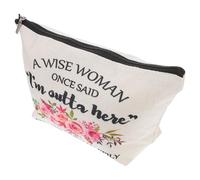 Hemobllo Zipper Makeup Bag Canvas Pouch Lightweight Multi-Functional Generous Appearance Fashion All-Match Travel for Women