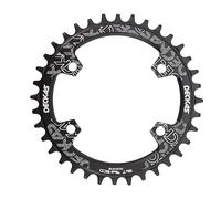 HEMODIAN Chainring 96BCD Chainring Round 32T 34T 36 38 40 42 Cycling Bike Bicycle Chainwheel Tooth Plate(38T,Black)