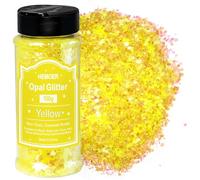 HEMOER Yellow Opal Glitter 100g/3.5oz, Cosmetic Mixed Hexagon Chunky & Fine Craft Glitter Resin Sequins for Epoxy Glass, Resin Art, Body, Hair, Face, Nail, Slime, Tumbler, Festival Party