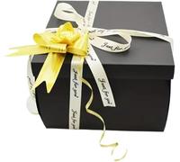 Hemoravoma 5-Layer DIY Explosion Box Kit for Snacks & Photos | All-in-One Surprise Gift with Tapes & Ribbon for Birthday, Valentine's | Creative Anniversary Present Idea (Black)