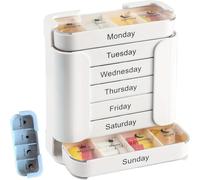 Hemoravoma 7 Day Pill Organizer, 4 Times a Day, Effortless Health Management Large Compartments Stackable Weekly Medicine Storage Box for Pills, Vitamins, Tablets, Fish Oils Daily Pill Dispenser