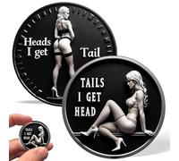 Hemoravoma Heads I Get Tail/Tails I Get Head, Challenge Coin Couples Fun Game Token, Naughty Date Night Gift for Him & Her, Intimate Couple Games, Novelty Zinc Alloy Collector Coin