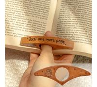 Hemoravoma Just One More Page Thumb Book Holder - Wooden Bookmark with Finger Grip for Easy Reading, Reading Tracker Thumb Ring Bookmark Book Finger Hold for Teachers, Librarians & Book Lovers