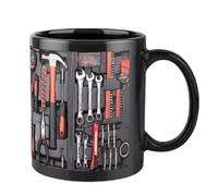 Hemoravoma Mechanic Toolbox Coffee Mug, 11oz Funny Mechanic Toolbox Ceramic Cup with Insulated Handle, Creatively Gift for Mechanics, Engineers, Car Guys & DIY Men (Red)