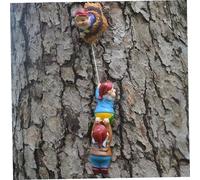 Hemore 1Set Climbing Gnome Sculpture Miniature Climbing Rope Hanging Gnome Tree, Resin Colourful Funny Gnomes, For Outdoor Tree Garden Yard Porch Wall Decoration, Style 1, Funny Gnomes