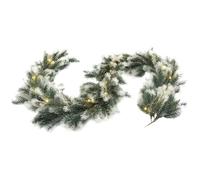 Hemore 2m Artificial Norfolk Pine Christmas Garland With LED Lights, Battery Powered for Mantle Fireplace Stairs Decor (Style 2)