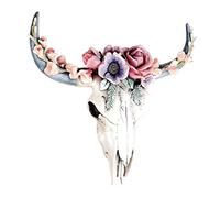 Hemore Artificial 3D Resin Cow Skull Wall Decor, Style03, Succulent Hanging Ornament, 1 Pack, 7.87x7.87x1.97 inches, Animal, Cow Skull, Wall Decor