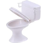 Hemore Baby Doll Toilet 2PCS 1:12 White Dollhouse Toilet Dollhouse Bathroom Furniture Mini Toy Cake Topper for Accessories, Furniture Set