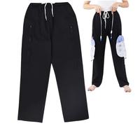 Hemore Catheter Pants for Men, Thicken Warm Urine Bag Holder Pants with 2 Zippered Side Pockets, Holding 2x2000ml Catheter Bag for for Nephrostomy Cystostomy Catheter Supplies (XXL, for 180-190CM)