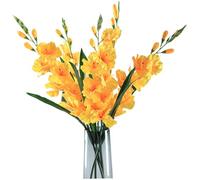 Hemore Gladiolus Artificial Flowers, 5pcs 25.6inch Artificial Gladiolus Branches, Realistic Silk Gladiolus Flower for Home Wedding Decorations