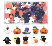 Hemore Halloween Charm 60Pcs 0.8" Resin Hanging Pendant with Loop DIY Jewelry Making Supplies for Necklace, Bracelet, Earring and More