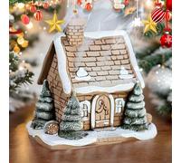 Hemore Incense Cone Burner Resin Log Cabin Incense Cone Holder for Christmas Decor Indoor Home Use