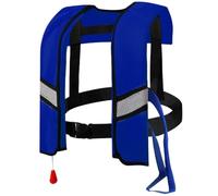 Hemore Life Jackets for Adults, Automatic Inflatable Life Jacket with Reflective Strips & Whistle Extra Tube, 150N Nylon Adjustable Buckle Water Sports Vest, No Gas Cylinders (Blue)