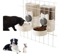 Hemore Pet Cage Food Dispenser, 2pcs/set 1L Dog Hanging Automatic Pet Feeders & Water Dispenser, Small Pets Hanging Food Bowls, Cage Accessories for Dog Cat Rabbit