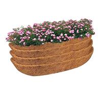 Hemore Planter Trough Coconut Liners, 4pcs 30inch Hanging Basket Coco Coir Liners Replacement, Window Box Liner for Wall Mounted Planters Flower Baskets