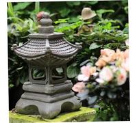 Hemore Solar Garden Pagoda Lantern, 13.4inch Resin Japanese Pagoda with Solar Light, Zen Garden Statues Outdoor for Balcony Patio Porch Yard Decorations