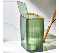 Hemore Transparent Green Plastic PET Rectangular Trash Can, 12.2x6.1x11.8 Inch, Space-Saving, Odor-Resistant, Ideal for Bedroom, Bathroom, Kitchen, Office