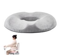 Hemorrhoid Donut Pillow Memory Foam Cushion Slow Rebound Pressure Relief Pillow Anti-Slip & Thickened with Pressure Relief Hole & Slope Design for Sitting Office Chair Car Wheelchair Pain Grey