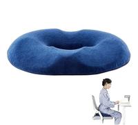 Hemorrhoid Donut Pillow Memory Foam Cushion Slow Rebound Pressure Relief Pillow Anti-Slip & Thickened with Pressure Relief Hole & Slope Design for Sitting Office Chair Car Wheelchair Pain Blue