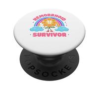 Hemorrhoid Survivor Funny Sarcastic Y2K Meme Shirt PopSockets Adhesive PopGrip