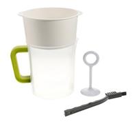 HEMOTON 1. 5L Multiple Usage Food Strainer Nut Milk Yogurt Strainer Yogurt Strainer Nut Soy Milk Pitcher Fruit Juice and Soy Milk Filter Cup Set (Brush in Random Color)