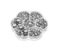 HEMOTON 1 Box Resin Semicircle DIY Charm Accessories for Clothing and Headwear, Decorative Modelling Flat Backed Beads for Craft Projects and Gift Making in Silver