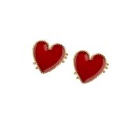 HEMOTON 1 Pair Punk Style Heart-shaped Metal Earrings for Women, Exaggerated Design Suitable for Public Relations Plan and Advertising