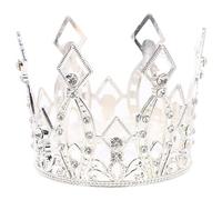 Hemoton 1 Pcs Diadema Crown Rhinestone Cake Topper Decoration Gold Cake Topper for Wedding Party Baby Shower Taglia 1 silver