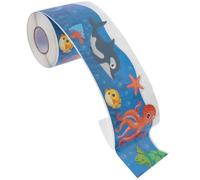 HEMOTON 1 Roll of Assorted Colour Paper Border Sticker with Smooth Surface and Wear Resistant Features, Colourful Under The Sea Animal Border for Home and Window Decoration