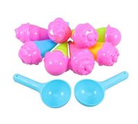 HEMOTON 1 Set Ice Cream Cone Sand Play Creative Beach for Includes Ice Cream Cones Green Yellow Pink Caps Blue Scoops for Seaside Fun and Imaginative Play