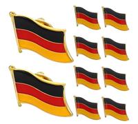 HEMOTON 10 Pcs German Flag Pin Brooch with Secure Butterfly Clasp, Iron Material, Elegant Design, Unique Shape, for Occasions and Versatile Use on Jackets and Clothing