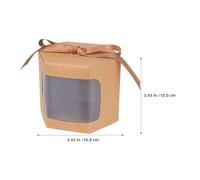 HEMOTON 10 Pcs Hexagonal Kraft Paper Cookie Boxes with Window, 4x4 Inch Treat Boxes for Desserts and Cookies, Secure and Fresh Tight Seal Packaging for Festive Gifting and Special