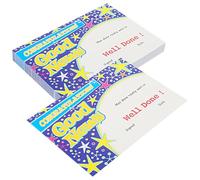 HEMOTON 100 Sheets A6 English Student Award Certificates Blue Cartoon Performance Recognition Paper for Primary School Teaching and Encouragement
