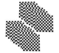 HEMOTON 100pcs Disposable Checkered Dinner Napkins Black and White Guest Towels for Birthday Wedding Party Decorations