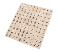 HEMOTON 100pcs Montessori Small Wooden Number Tiles with Symbols Educational DIY for Early Learning Fine Motor Skill Development Problem-solving Practice Scrapbooking and Craft