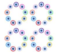 HEMOTON 100pcs Polymer Clay Evil Eye Spacer Beads for DIY Jewelry Making, Comfortable Flat Round Charm Beads for Necklaces and Keychains, Versatile Crafting Accessories