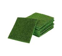 HEMOTON 10Pcs Artificial Moss Mat Faux Greenery Turf for DIY Crafts Synthetic Grass Tiles for Indoor Decor Fairy Garden and Landscape Arrangements