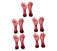 HEMOTON 10pcs Blood Broken Hand Props Severed Hand Scary Decorations Halloween Outdoor Decorations for Haunted House