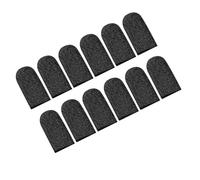 HEMOTON 10pcs Breathable Finger Stalls Sweat-Resistant Finger Covers for Gaming Reusable Sturdy Props for Mobile Touchscreen Control Black