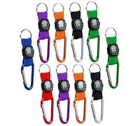 HEMOTON 10pcs Camping Compass Keychain Belt Clips Compass for Outdoor Adventure Hiking Navigation Gift Random Color