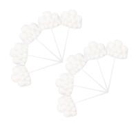 HEMOTON 10pcs Cloud Shape Cake Toppers White Paper Cupcake Topper for Birthday Party Decorations Easy to Apply Beautiful Appearance Cake Ornaments