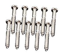 HEMOTON 10pcs Guitar Bridge Screws Chrome Screw Caps for Bridge Pickup Base Plate Round-head Guitar
