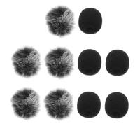 HEMOTON 10pcs Lapel Microphone Windscreen Covers for Headsets Mic Protection Furry Wind Muffs for Mini Microphones