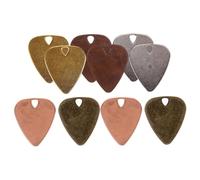HEMOTON 10pcs Metal Guitar Picks Thick Thumb Finger Picks for Electric Acoustic Bass Ukulele Sturdy Design in Gold Silver Antique Bronze Rose Gold Colors