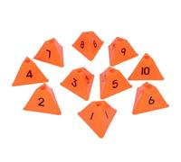 HEMOTON 10Pcs Numbered Soccer Training Cones, Orange Triangle Agility Field Markers, Wind Resistant Outdoor Sports and Football Practice Markers for Athletic Drills