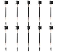 HEMOTON 10pcs Pet Grooming Comb Set for Small Pets - Dual-ended Dog Tear Brush and Face Detangling Comb - Black Gold Salon Finishing Brush for Travel and Eye Cleaning