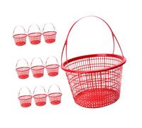 HEMOTON 10pcs Plastic Fruit Picking Basket Shopping Basket Strawberry Vegetable Holder for Supermarket Home Use Round