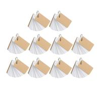 HEMOTON 10pcs Pocket Notepad Memo Pad with One Metal Ring for School Office | Kraft Paper Cover, Single Hole Punched Sheets, Simple Shape, Notes and Bookmark Use, White Finish