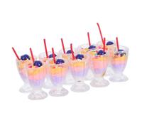 HEMOTON 10pcs Scale Dollhouse Food Figurines Realistic Plastic Dessert Decor for Pretend Play and Micro Landscape Accessories